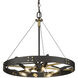 Vaughn 6 Light 23 inch Natural Black Pendant Ceiling Light in Aged Brass, Medium